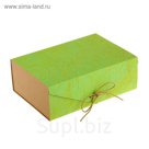 Коробка подарочная "Эко люкс", салатовая, 24.5 х 17 х 8.5 см