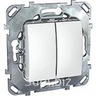 UNICA Выключатель двухклавишный в рамку белый (MGU5.211.18ZD)
