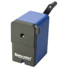 Точилка механическая BRAUBERG «RoboBlue», металлический механизм, чёрный/синий