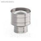 Оголовок с дефлектором, d 115 × 180 мм, нерж/оцинк, 0.5 мм/0.5 мм