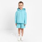 Костюм детский (толстовка, шорты) KAFTAN Basic line, рост 110-116 см, бирюзовый меланж