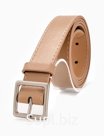 Ремень женский, 110×3 см, пряжка металл матовая, серебристая, бежевый