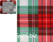 Decorative bed cover, fleece, checkered, 130x150cm, density 160g/m2, color: red + green