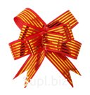 Packaging bow, 7cm in diameter, 1.7cm in width, striped, yellow/red