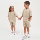 Комплект детский (футболка, шорты) KAFTAN "Basic line" размер 34 (122-128), цвет бежевый