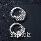 Серьги металл "Геометрия" намотка колец, цвет серебро