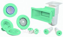 Донный слив, с боковым отверстием ?50мм или ?63мм, на клей, под пленку, цвет ментоловый