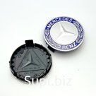 Колпачок в диск Мерседес Бенц яркий синий с надпись 71-74 мм 04157