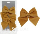 Christmas tree decorations: 2 velvet bows, 12x1.5x13 cm. Color: yellow.
