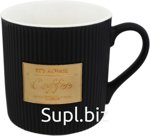 NataM Coffee Luxury Mug, 380ml, Black