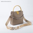 Сумка женская, отдел на магните, наружный карман, длинный ремень, цвет хаки