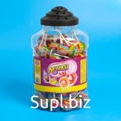 Карамель на палочке с жевательной резинкой "Лизунец XXL", ассорти, 24 г