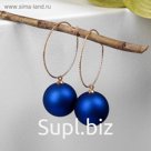 Серьги ассорти "Снежок" в кольце, цвет синий в золоте