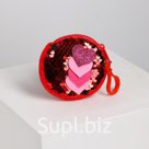 Кошелёк «Сердца», на карабине, с пайетками, цвета МИКС