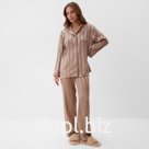 Пижама женская (рубашка, брюки) KAFTAN "Полоска", кофейный, р.48-50