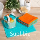 Набор салфеток махровых универсальных в корзинке Этель "Морской" 30х30см-5шт,100% хлопок,340г/м2