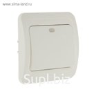 Выключатель Smartbuy "Марс", 10 А, 1 клавиша, скрытый, с индикатором, белый