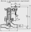 Клапан запорный (вентиль) с цилиндр. зацеплением Т-110б
