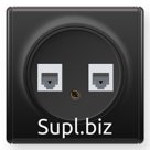 Розетка OneKeyElectro Florence двойная компьютерная RJ45 кат.5e, черная
