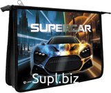 Папка для тетрадей Lamark Supercar, А4, размер 340х245 мм, текстильное расширение 50 мм, тканевая окантовка краев. Имеет одно отделение, закрывается на молнию …