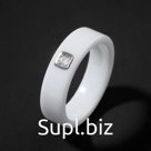 Кольцо керамика "Иллюзиум", 6мм, цвет белый, 18 размер