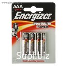 Батарейка алкалиновая Energizer Alkaline Power, AAA, LR03-4BL, 1.5В, блистер, 4 шт.