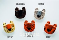 Glass brooch "Predatory face"