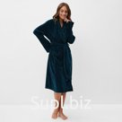 Халат женский KAFTAN "Бархат" р. 48, зеленый