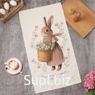 Полотенце кухонное «Этель. Зайчик с корзинкой», 40×70 см, 100% хлопок, 190 г/м²