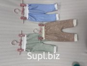 Штаны, брюки ползунки Цвет: фисташковый, бежевый, голубой, розовый, сиреневый, Желтый, темно-синий