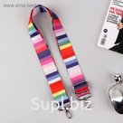 Ручка для сумки, стропа, 130 ± 5 см, разноцветная, фурнитура МИКС