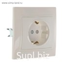 Розетка Smartbuy "Венера", 16 А, одноместная, скрытая, с з/к, с защ. шторками, белая