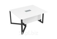 Стол-квадрат бенч начальный модуль, цвет белый премиум + черный