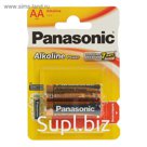 Батарейка алкалиновая Panasonic Alkaline Power, AA, LR6-2BL, 1.5В, блистер, 2 шт,