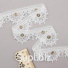 Кружево матовое гипюр с люверсами 3,5 см/13,72 м (белый)