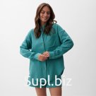 Рубашка женская оверсайз MIST Muslin, размер S, бирюзовый