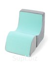 Мягкое кресло "Куб", цвет серый-мятный КИ-553Ц