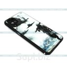 Силиконовый чехол, спинка стекло, с защитой на камеру, для iPhone 11, солдат и самолеты