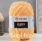 Плюшевая пряжа для вязания спицами, крючком YarnArt, Fluffy, 100% микрополиэстер, 70 м/150 г, (720 персик)