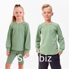 Лонгслив детский MINAKU Basic line, оливковый, рост 128 см