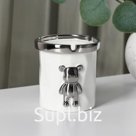 Пепельница керамическая «Стильный мишка», 9,7×10,3 см, цвет белый