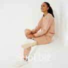 Костюм женский (свитшот, брюки) MINAKU: Casual Collection, размер 50, бежевый