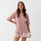 Пижама женская (футболка, шорты) KAFTAN Plushy, размер 40-42, розовый