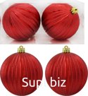 Twinkling Christmas tree balls, 2 pcs., 10 cm diameter, red