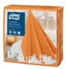 Салфетки нетканые сервировочные Tork LinStyle 39*39см, оранжевые, 50шт.
