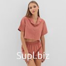 Пижама женская (рубашка, шорты) KAFTAN «Полоска», размер 44-46, коралл