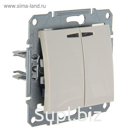 Выключатель "Sedna" SchE SDN0300347, 10 А, 2 клавиши, с подсветкой, скрытый, цвет бежевый