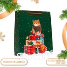 Пакет подарочный новогодний ламинированный «Салют », 26×32×12 см