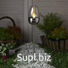 Садовый светильник на солнечной батарее ЭРА, 32 см, IP44, 1 LED, эфф. огня, Т/БЕЛЫЙ