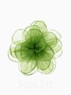 Брошь текстильная «Цветок» объемный, невесомый, цвет зелёный